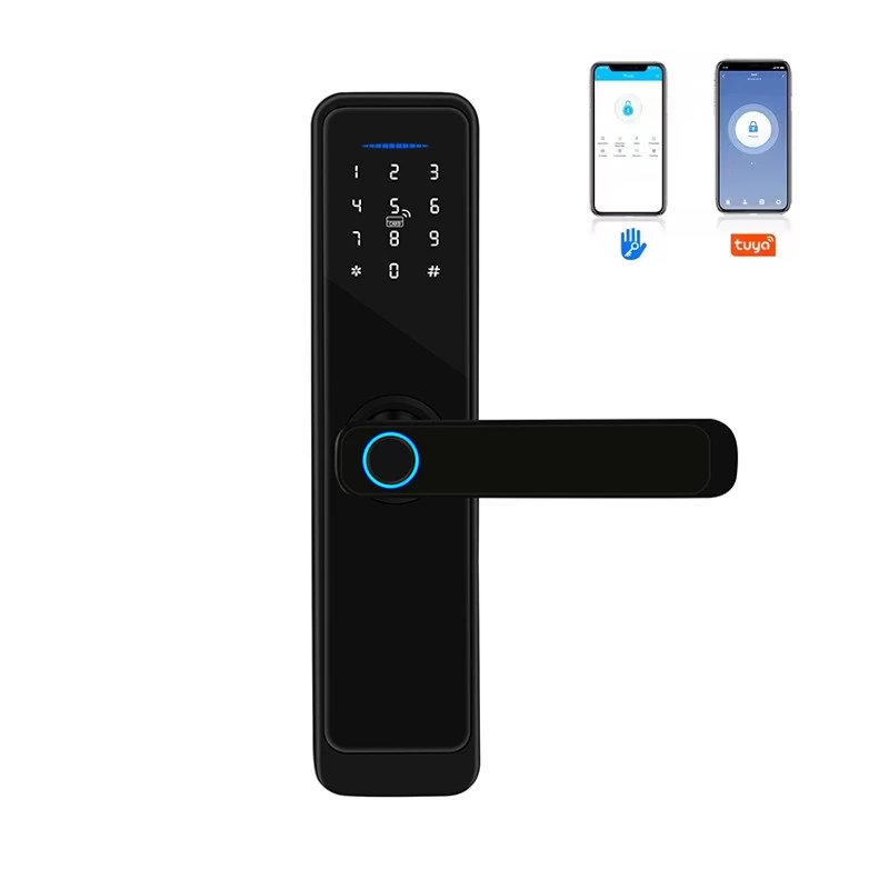 Chine WiFi Tuya application langues multinationales Carte de mot de passe empreinte digitale sans clé Smart Door Handle Lock fabricant