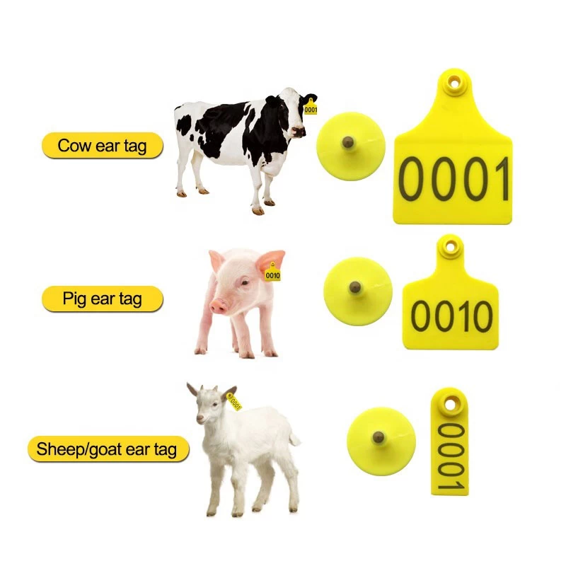 Cina Tag dell'orecchio animale con numero di codice barra tagger tagger tag di bestiame da bestiame produttore