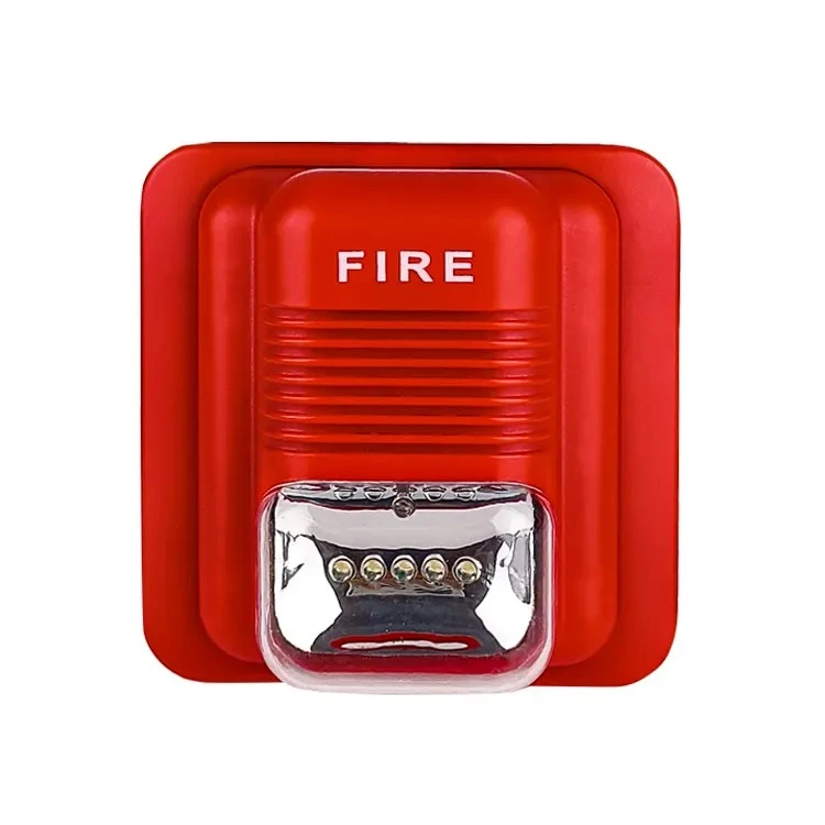 porcelana Sirena estroboscópica de fuego convencional de fábrica con destello de luz LED 24V DC 12V sistema de alarma de detección de incendios de seguridad direccionable fabricante