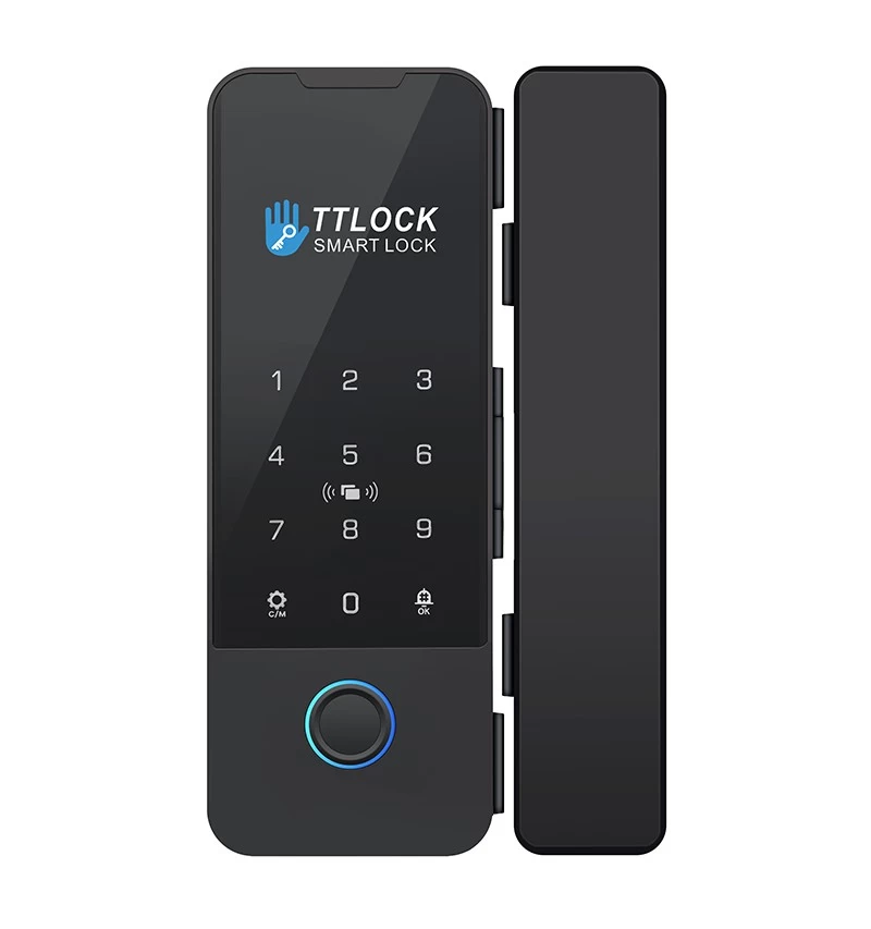 China Digital TTLOCK Electronic Access Control Sliding Glass Door Lock App Card Key Security Digital Fingerprint Smart Glass Door Lock manufacturer