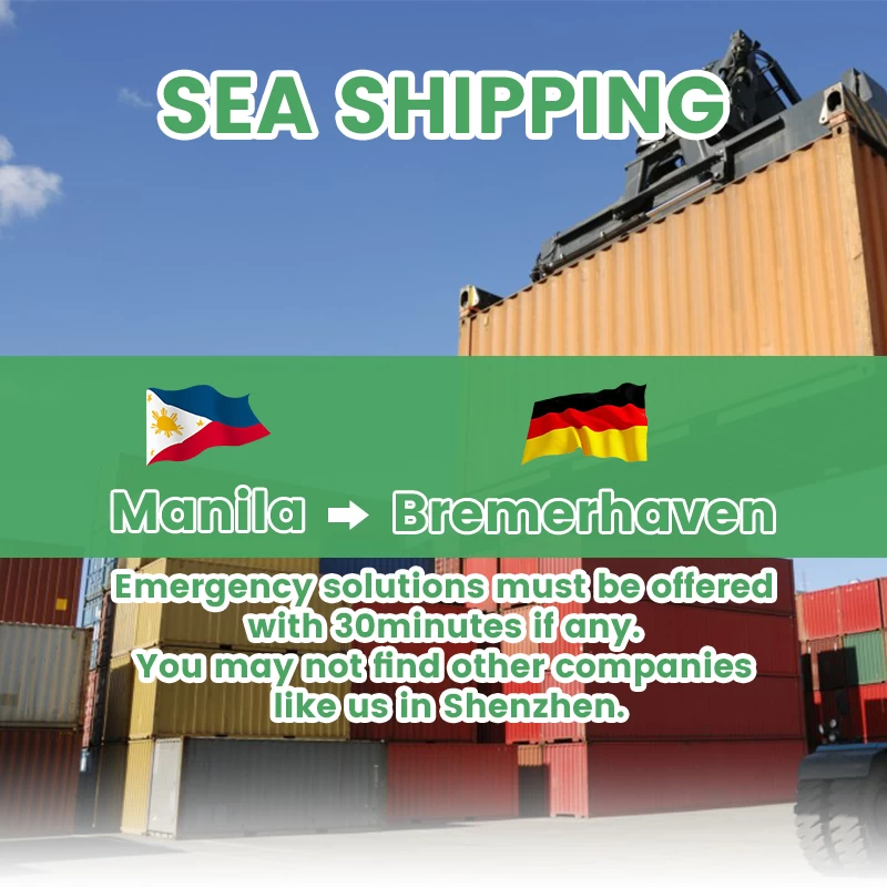 中国发货代理商廉价运输从菲律宾到德国菲律宾到英国海运费率