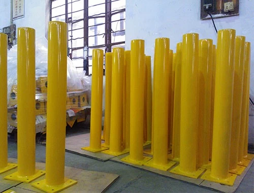 China Install Yellow Painted Bollards Frames in our factory manufacturer