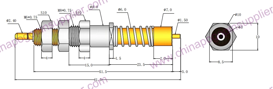 50A Ανιχνευτής ρεύματος δοκιμής ανιχνευτής υψηλού ρεύματος PV1-H-H M8*26.5