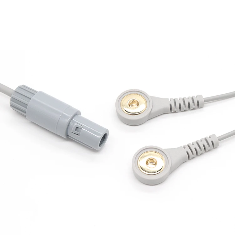 Lemo Plastik Fiş - 4.0mm Altın Plakalı Elektrot Dişi Çıtçıtlı, 2 Kurşun Telli