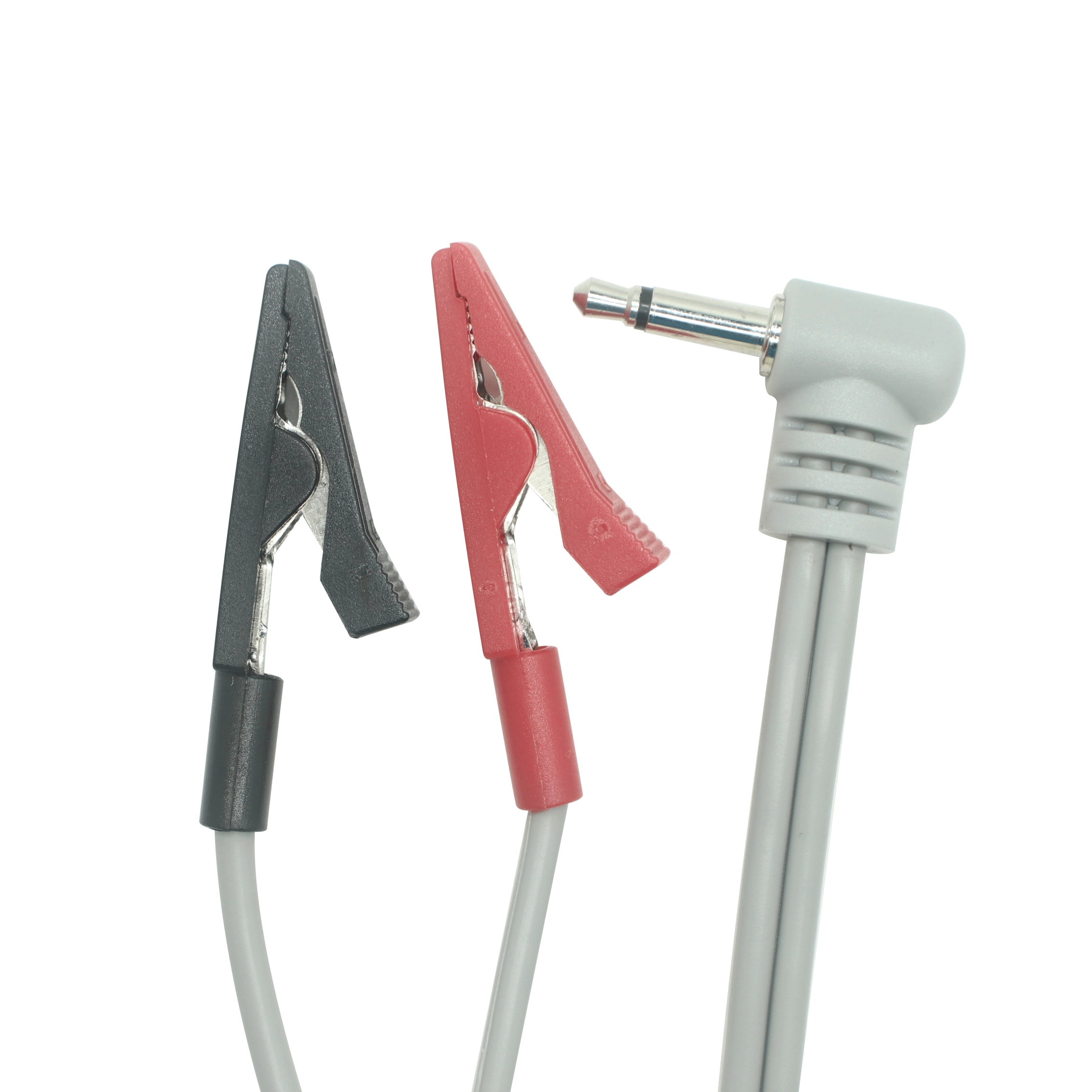 China Premium 90° Right Angle 3.5MM Audio  All-inclusive Alligator Clip 1-to-2 Lead Wires for Physiotherapy manufacturer