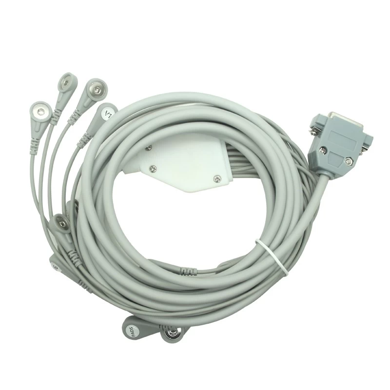 porcelana Conector femenino DB15pin de alta calidad a SR a 13-Lead 4.0 mm Snap Electrodo Cable | Cable de decenas EMS personalizable de China Dongguan Fabricante fabricante