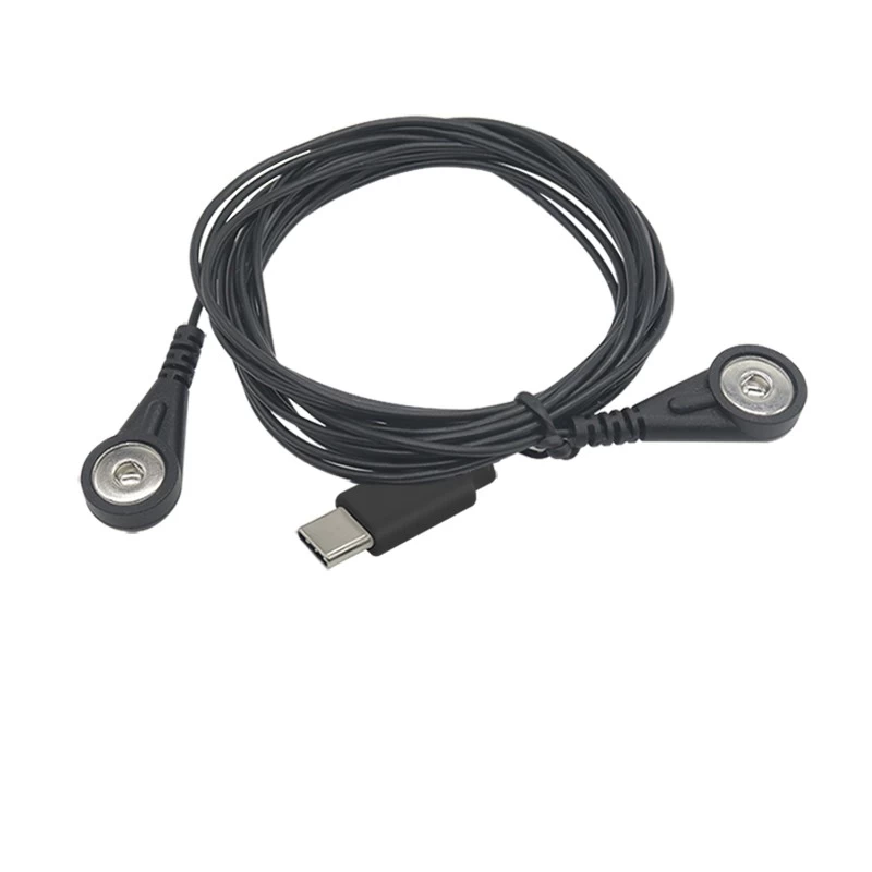 China USB Type C to 4.0mm Female Snap Cable with 2 Leads Wire | Custom Medical Lead Wire from Dongguan Cable Factory manufacturer
