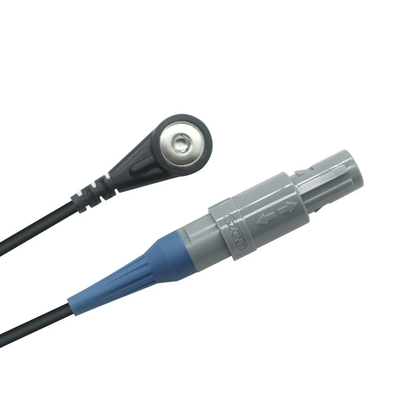 China Customized 5Pin Lemo Plastic Plug to 4.0mm Female Electrode Snap Connector ECG Cable for Medical Monitoring | Dongguan Manufacturer manufacturer