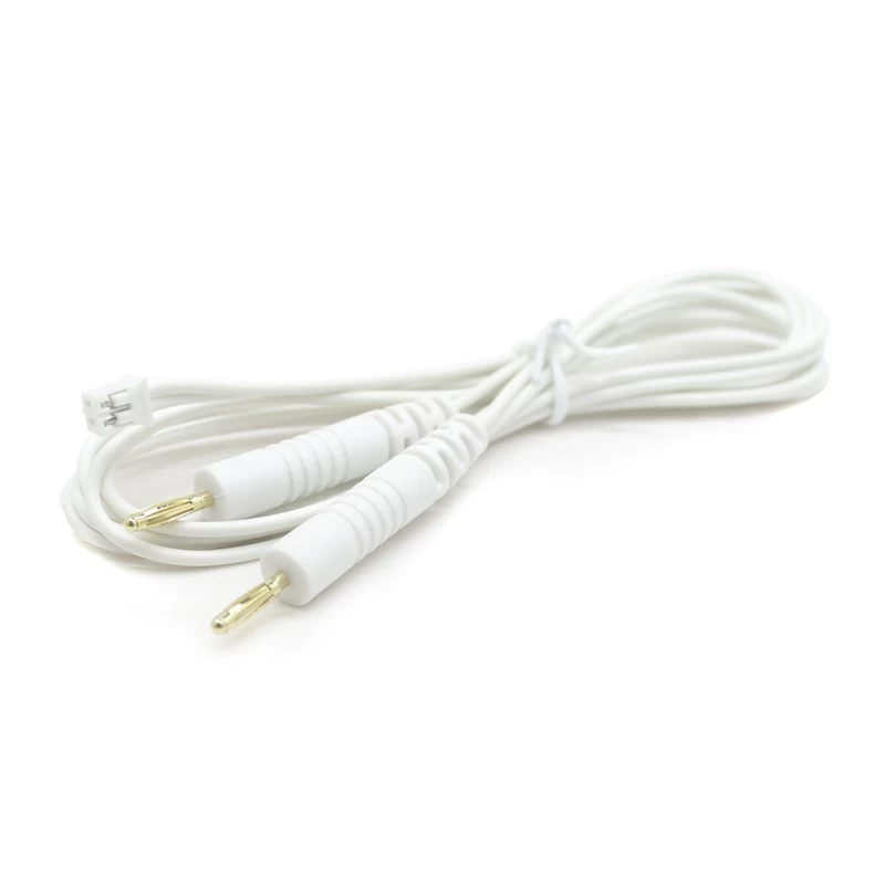 China Customized 2pin connector To gold-plated  2.0mm banana plug cable with 2 leads wire | Dongguan TENS EMS Lead Wire Manufacturer manufacturer