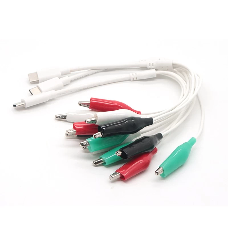 China Customized USB Type-C to 4 Leads Crocodile Clip Cable | Dongguan Crocodile Cable Manufacturer manufacturer