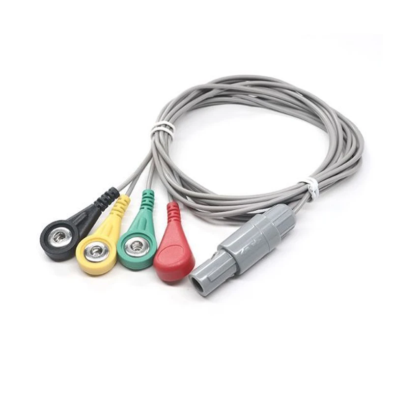 porcelana Enchufe lemo de plástico personalizado a 4 cables 4.0 cable de control de electrodo hembra | Dongguan Tens EMS Fabricante de cables de plomo fabricante