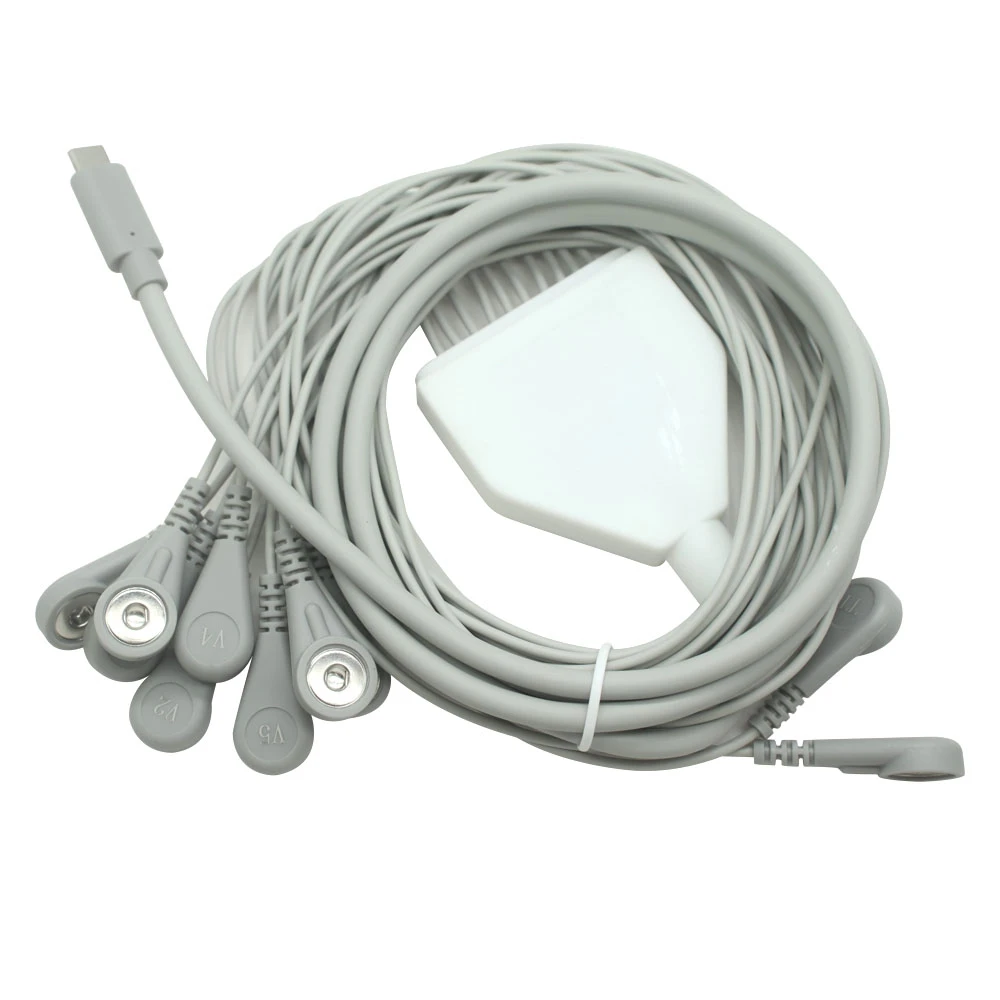China Customized Type-C-Stecker zum SR Splitter zu 10 Leads 4.0mm weibliche Snap-Elektrodenkabel | Dongguan Medical Cable Hersteller Hersteller