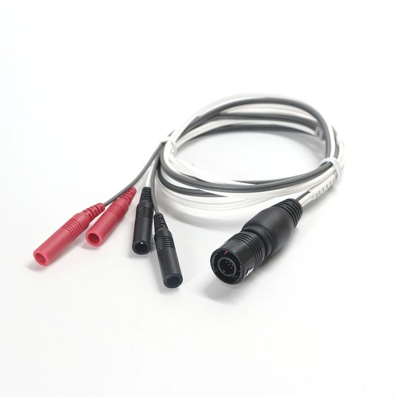 China Customized Hirose Plug To 4 Leads 2.0mm Electrode Pin With Sheath Medical Cable | Dongguan Electrotherapy Cable Manufacturer manufacturer