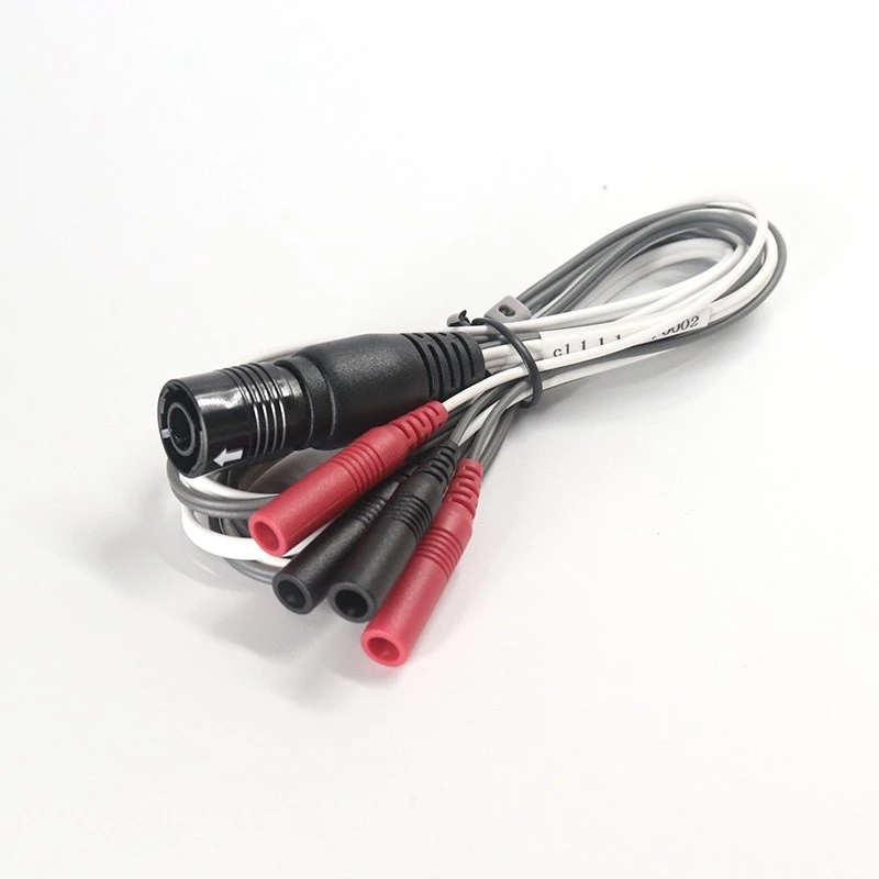 Customized Hirose Plug To 4 Leads 2.0mm Electrode Pin With Sheath Medical Cable | Dongguan Electrotherapy Cable Manufacturer