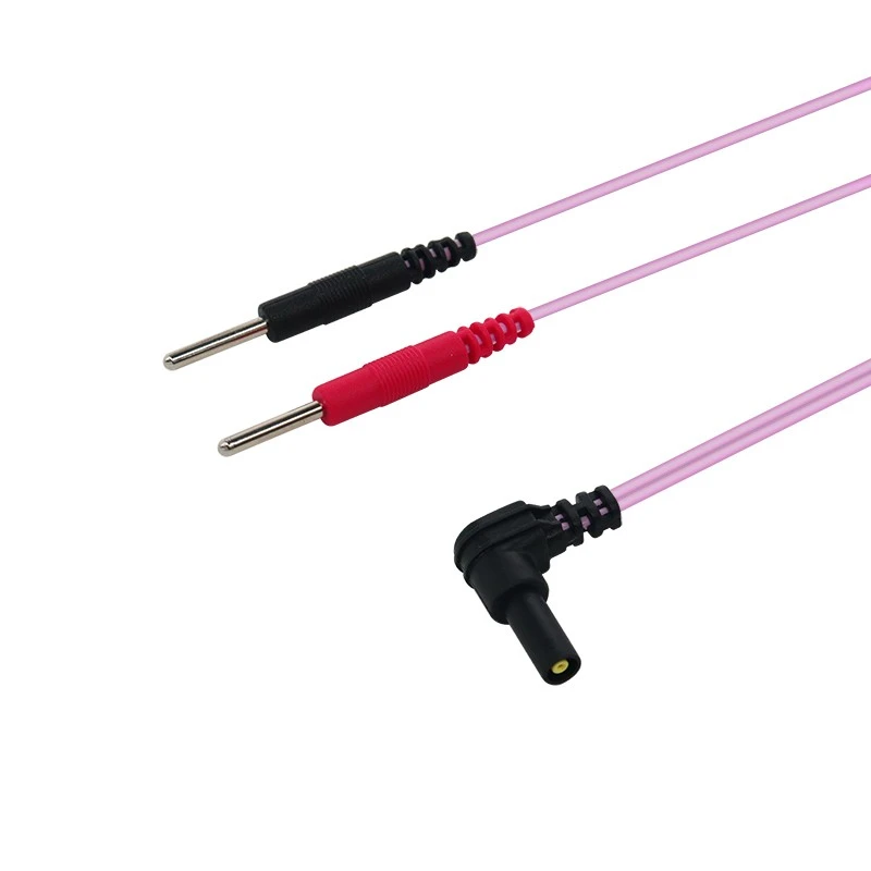 Customized DC2.35mm safety plug To 2.0mm Electrode Pin Lead wire for TENS | Dongguan TENS EMS Lead Wire Manufacturer