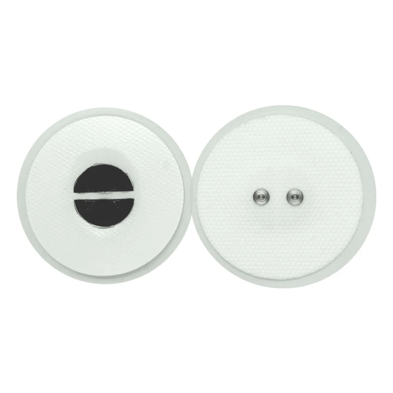China 2.5mm male sanp 2P dual conductive electrode with white non-woven fabric electrode pad | Dongguan Medical accessory manufacturer manufacturer