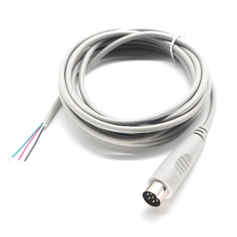 China 6 Pin DIN Male Connector to Open Wire for Physical Therapy Machine | Dongguan ISO13485 Certified Medical Cable Supplier manufacturer