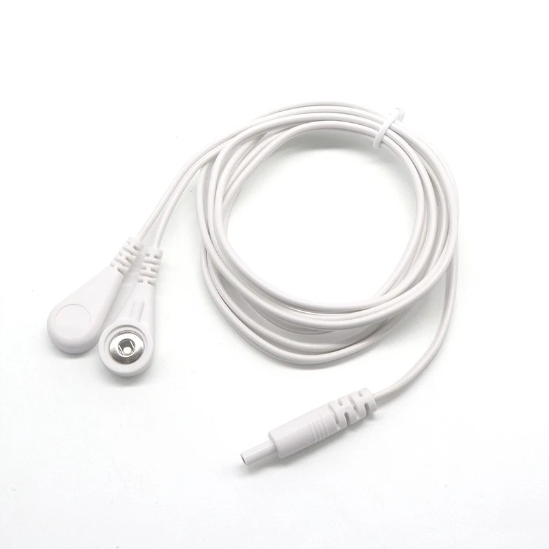Çin Özelleştirilmiş DC 2.35 mm Güvenlik Fişine Çift 3,5 mm Elektrot Kadın Snap Kablosu | Dongguan ISO13485 sertifikalı tıbbi kablo üreticisi üretici firma