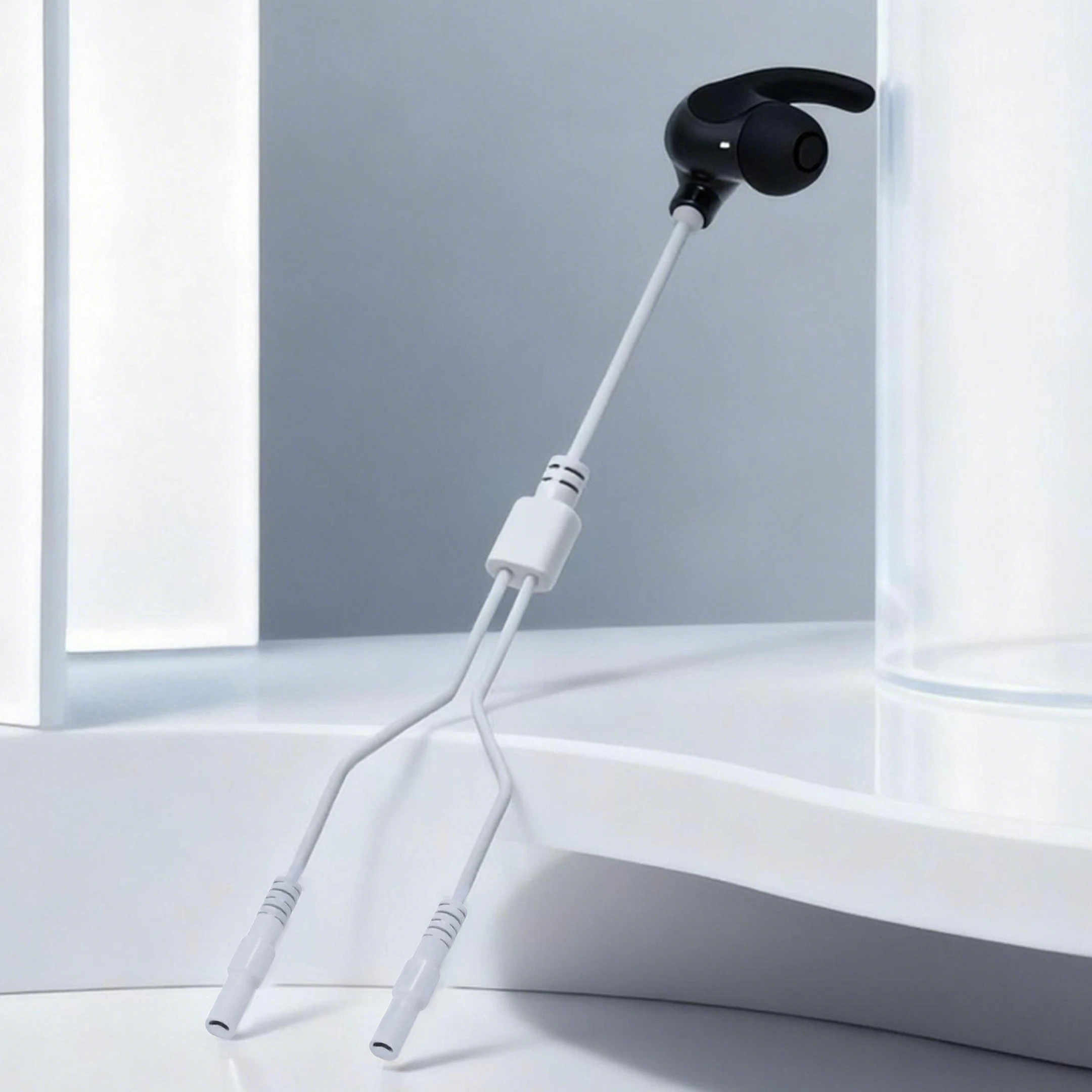 China Custom 2 Leads 2.0mm Female Electrode Pin to TVNS Ear Piece Electrodes Cable for Auricular Vagus Nerve Stimulation Therapy | ISO13485 Certified Medical Cable Manufacturer manufacturer