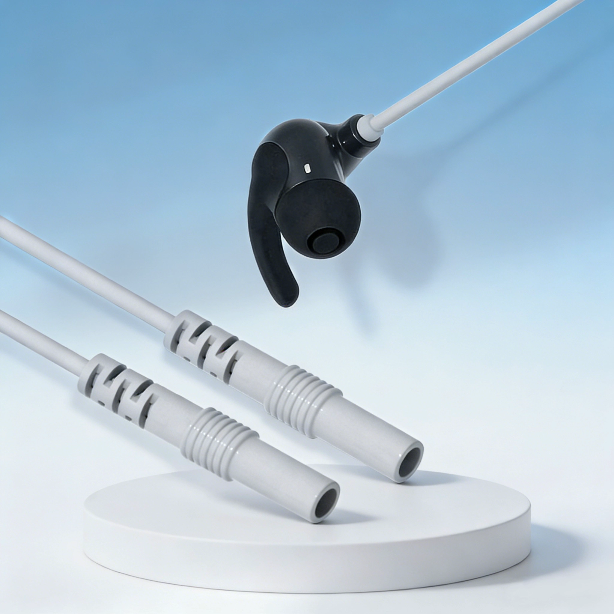 China Custom VNS TAVNS TVNS Ear Piece Electrodes to 2.0mm Female Electrode pin Cable for Auricular Vagus Nerve Stimulation Therapy | ISO13485 Certified Dongguan Manufacturer manufacturer