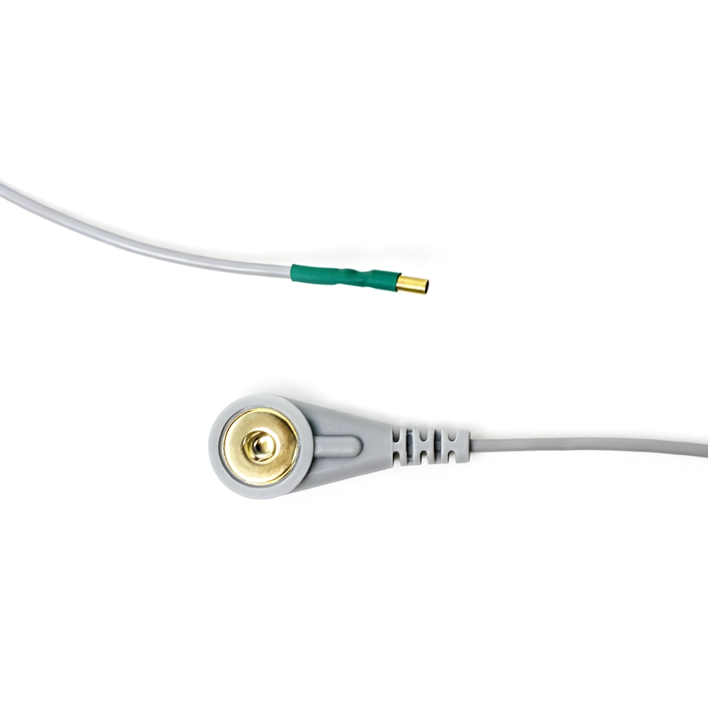 China Kundenspezifischer 1,8-mm-Rundrohranschluss an 4,0-mm-vergoldetes Anschlusskabel für medizinische Therapie mit weiblichem Schnappverschluss Hersteller