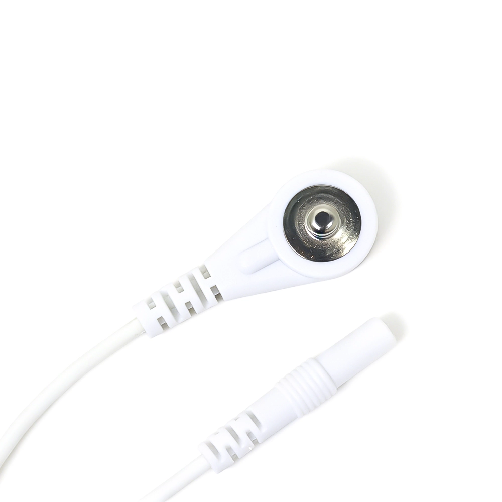 China 4,0 mm männlicher Schnappstecker auf 1,5 mm rundes weibliches Anschlusskabel für Physiotherapie- und Elektrotherapiegeräte Hersteller