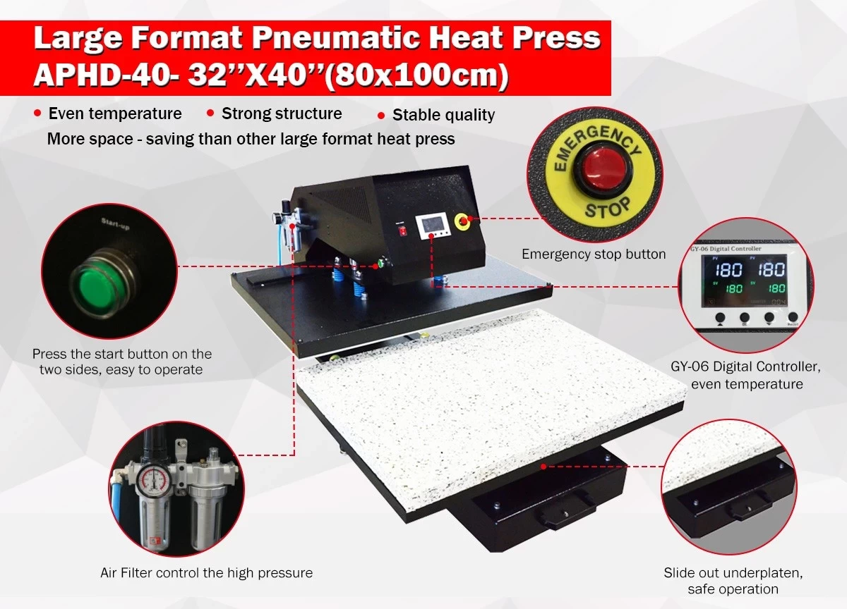 Single Side Two Station Large Format Automatic Heat Press Machine