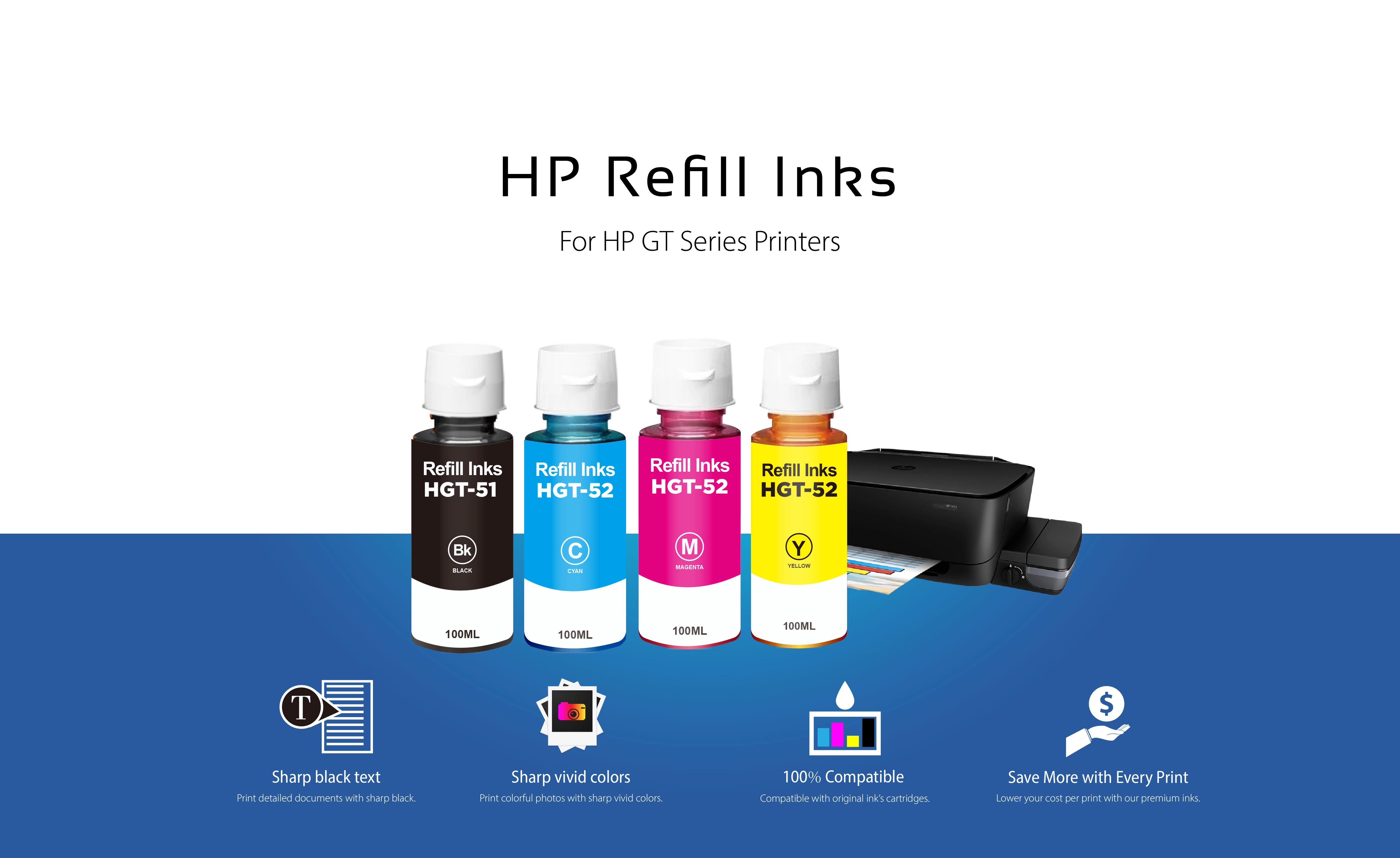 thumbnail interactive-video image 1 of Compatible HP 31/32XL Ink Bottle 5-Pack - For Smart Tank Printers 5105, 7005, 7305, 7605, 315, 519, Etc. 1 of 4