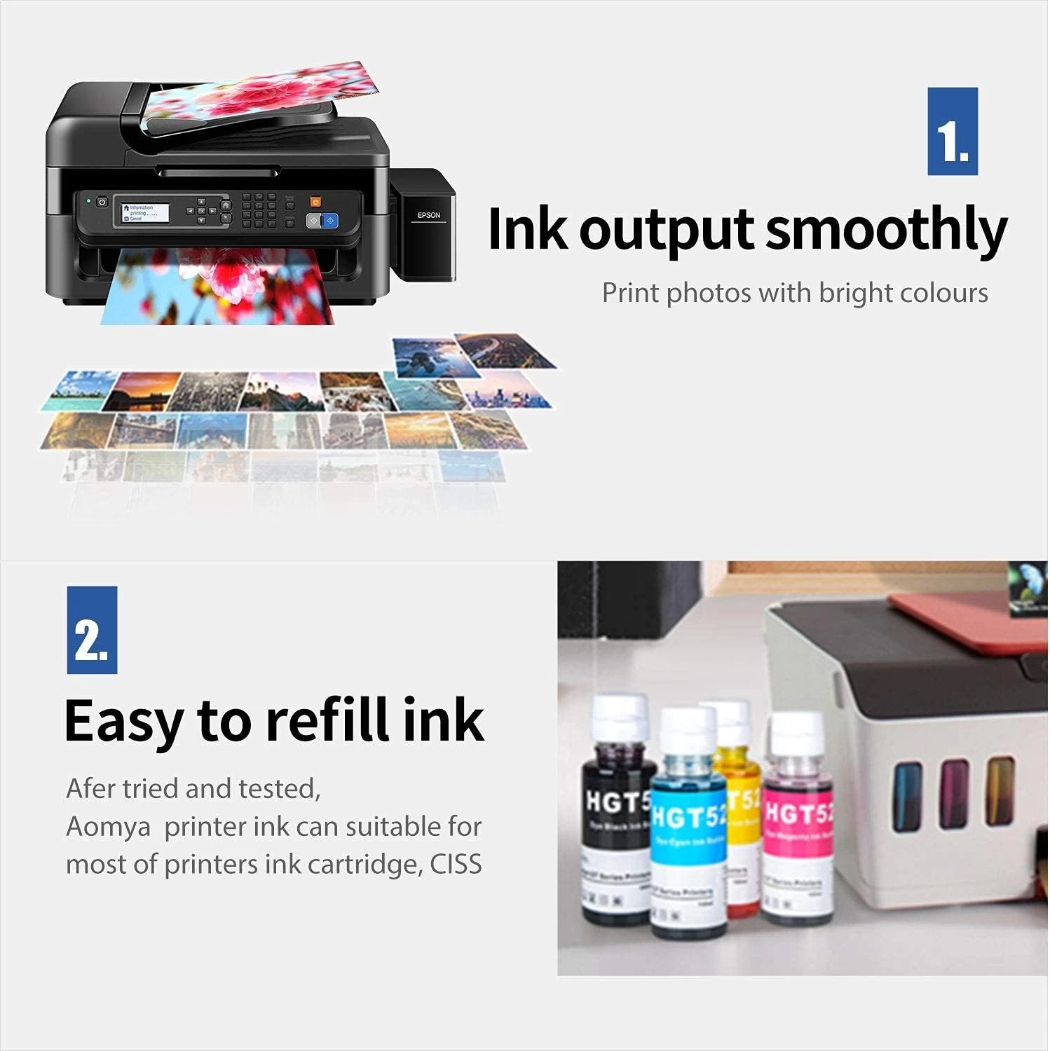 Premium Refill Ink for HP GT51/52
