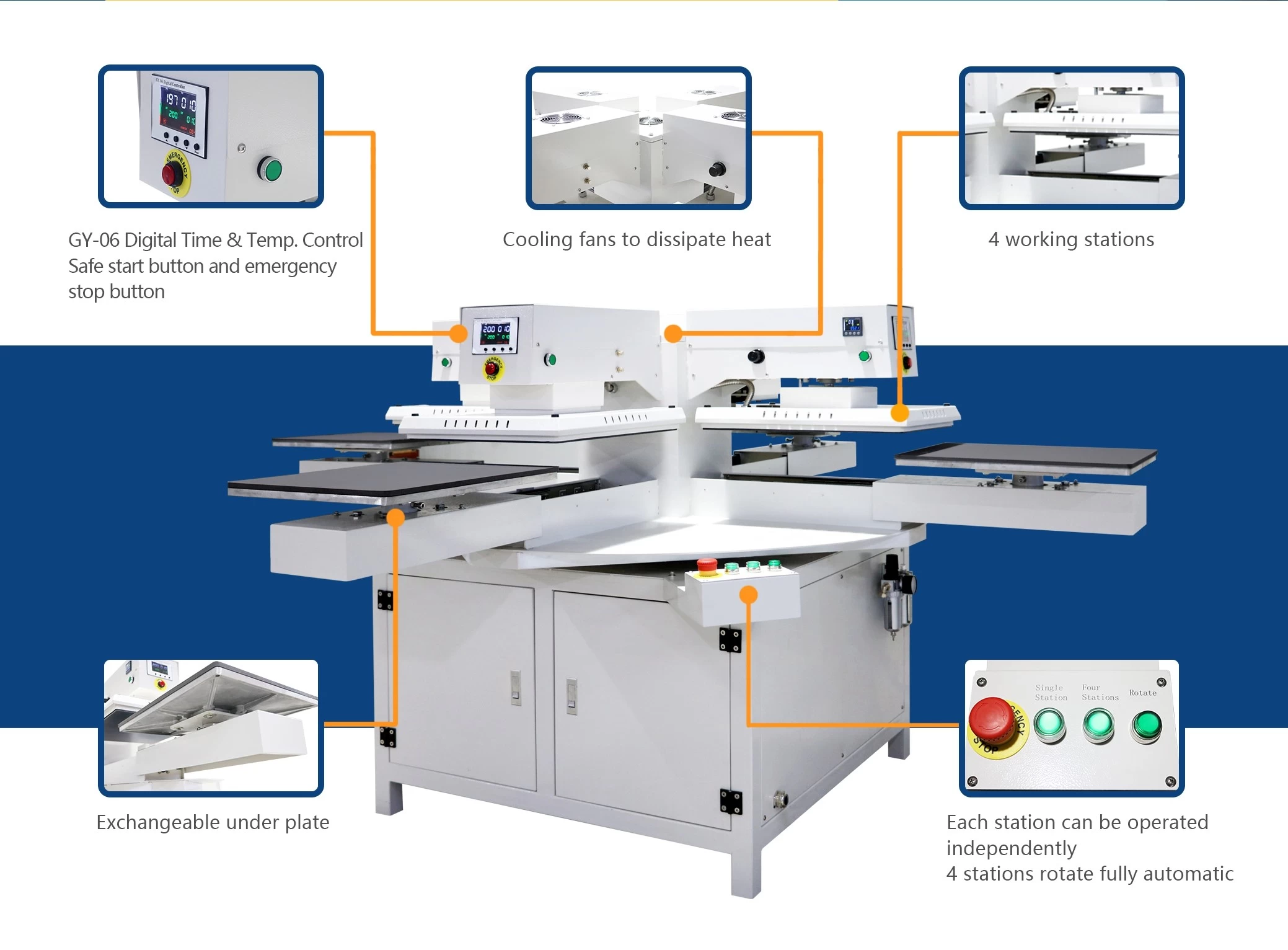 S420 Digital Automatic Heat Press is an airoperated automatic large