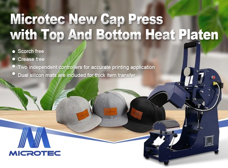 How to Heat Apply Leather Patches onto Hats with Microtec Dual Heat Platen Hat  Press? - Microtec Heat Press Factory: Pioneering Heat Transfer Excellence  for 23 Years, from small size heat press