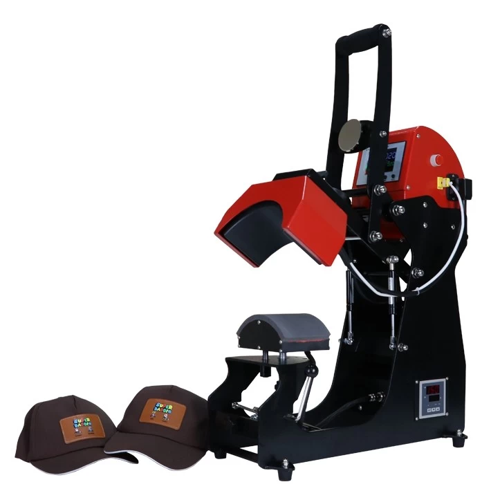 Dual Heat Platen Hat Heat Press for Leather Patch Printing