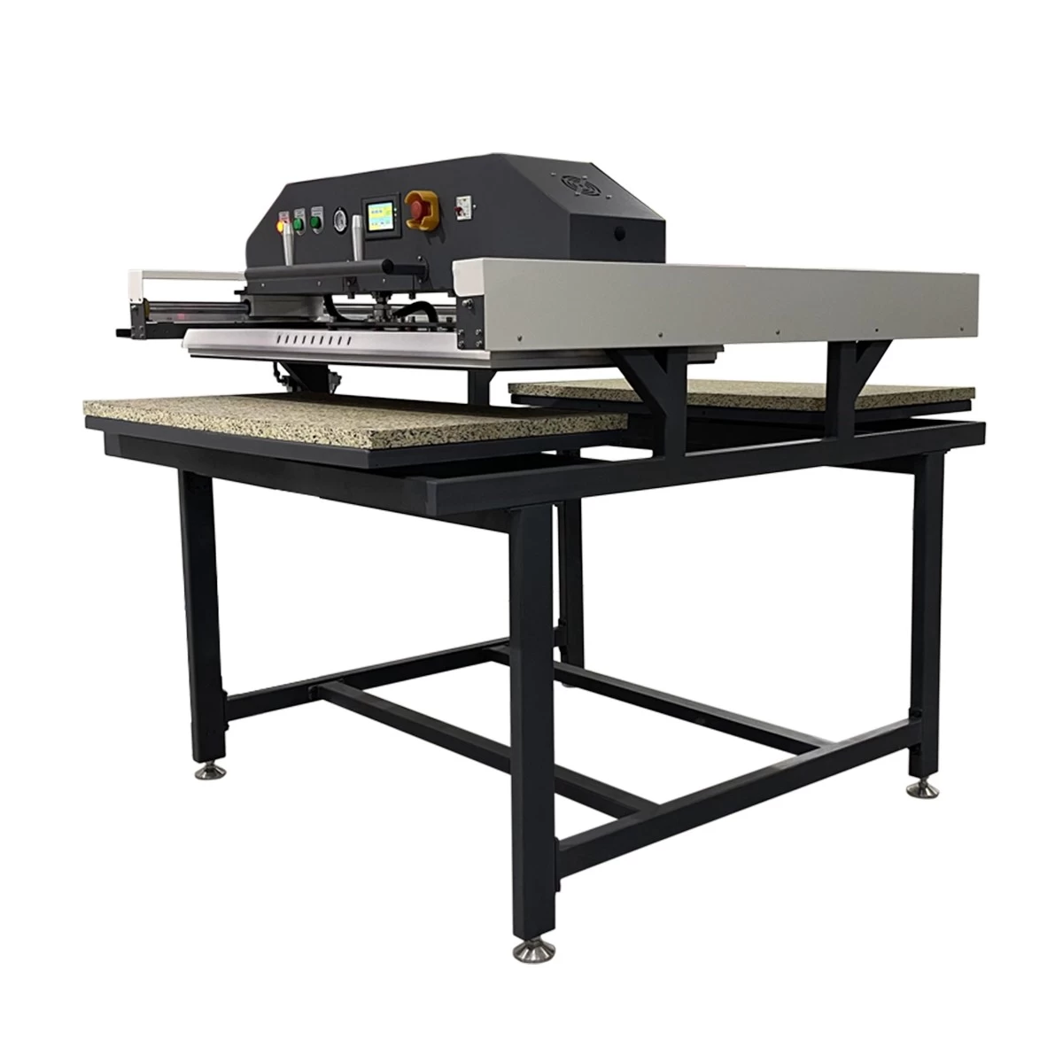 China Industrial Dual-Station Pneumatic Heat Press Machine - Heavy Duty Thermal Transfer Equipment for Large-Scale Production manufacturer