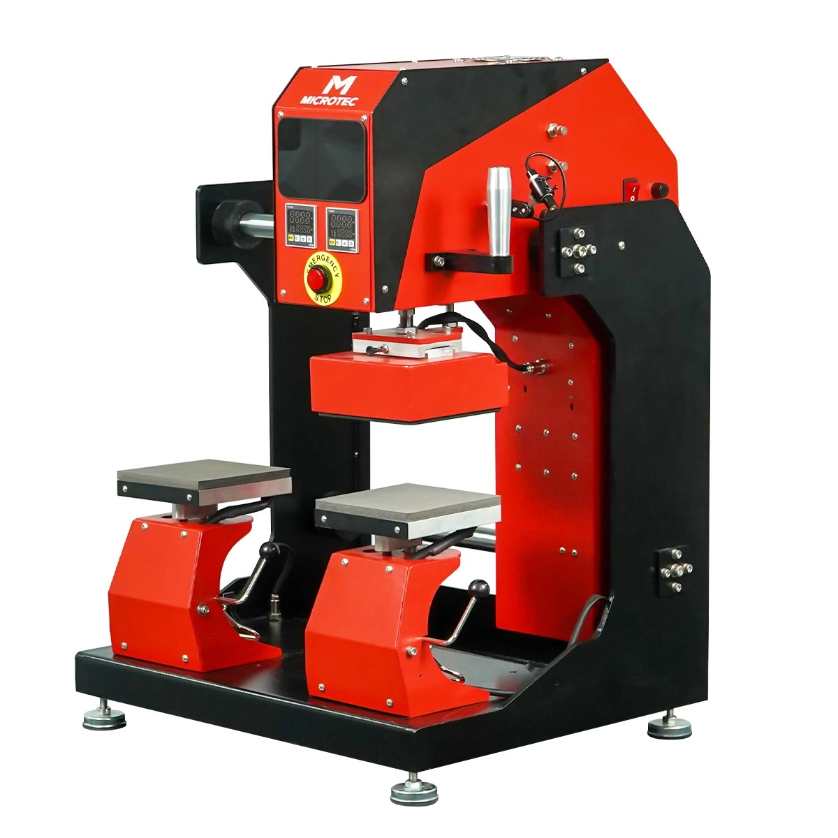 MU-200 Advanced Dual Heated Pneumatic Shuttle Press für Kappen, Logos und Hausschuhe