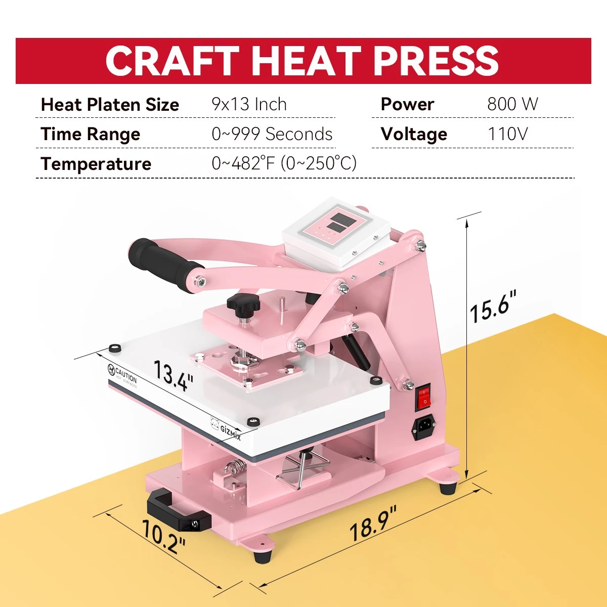 Gizmix NCH-100 23x33cm Craft Heat Press