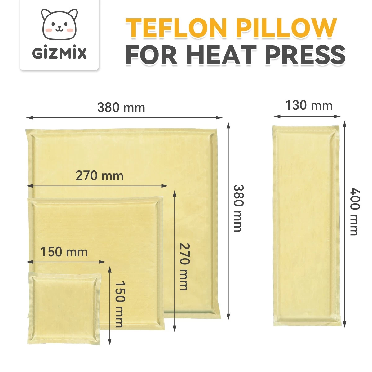 Gizmix Heat Press Pillowセット（4ピースセット、4サイズ） -  HTVおよびスクリーン印刷に最適