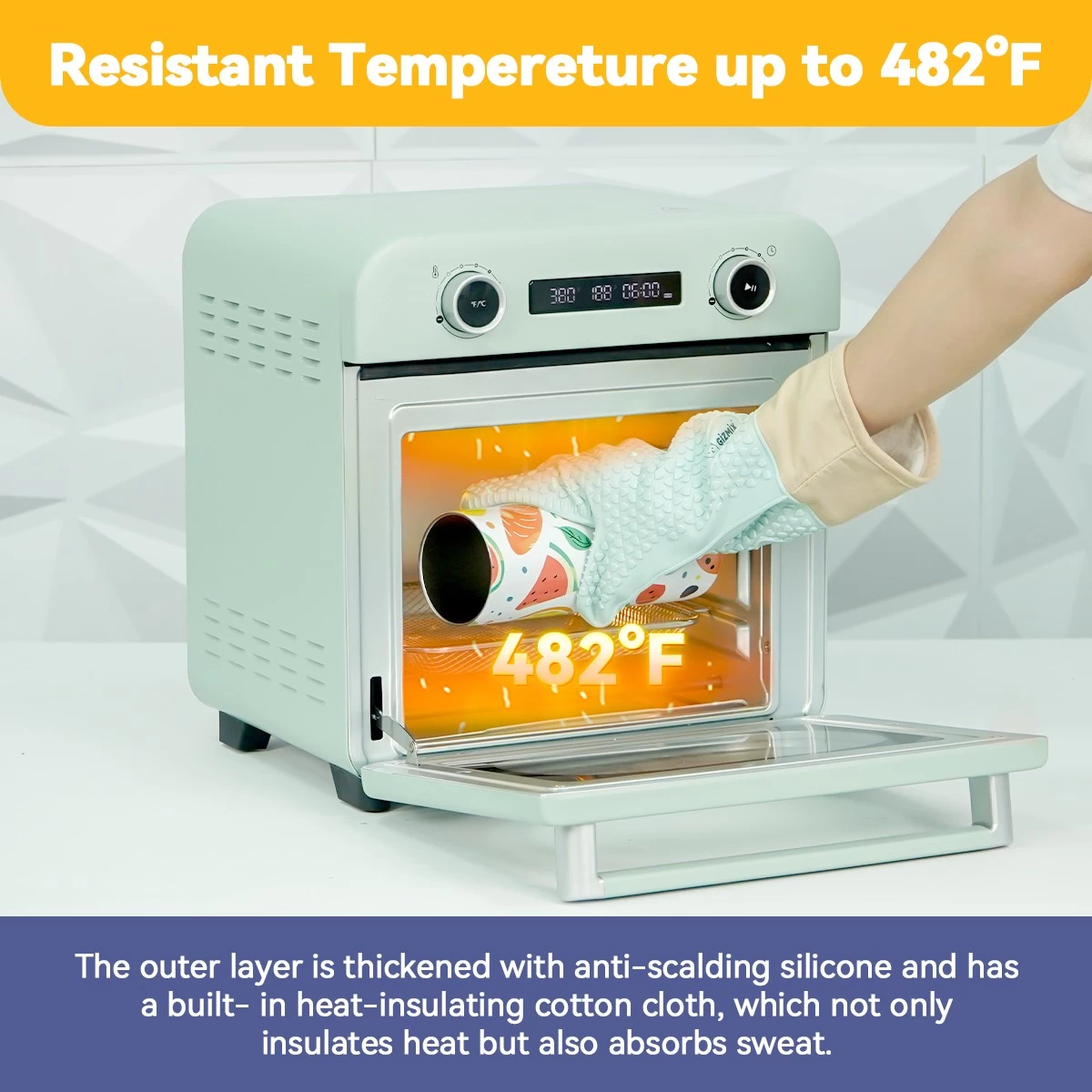 GIZMIX Heat Resistant Silicone Gloves for Sublimation