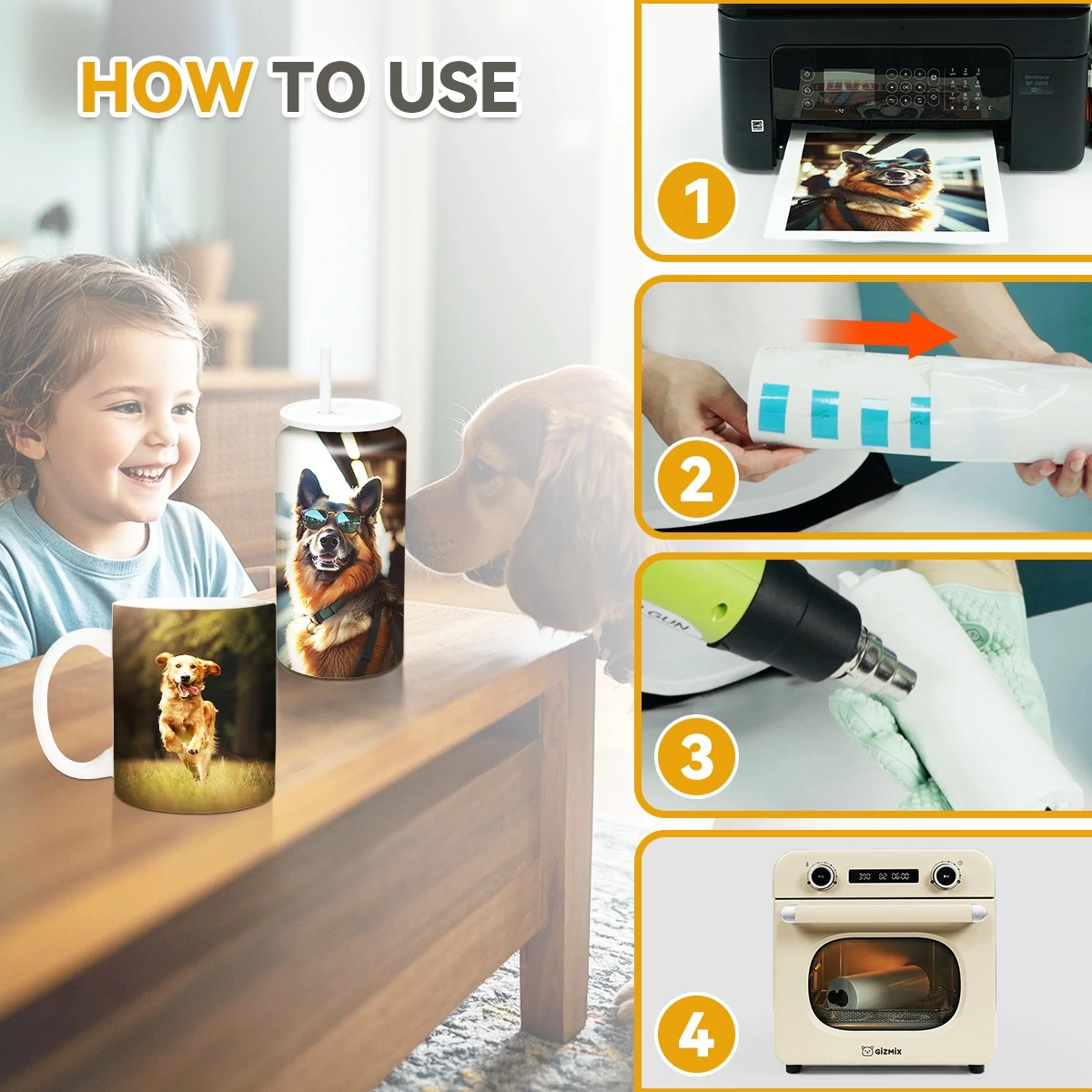 ​GIZMIX Sublimation Shrink Wrap Heating Tumbler