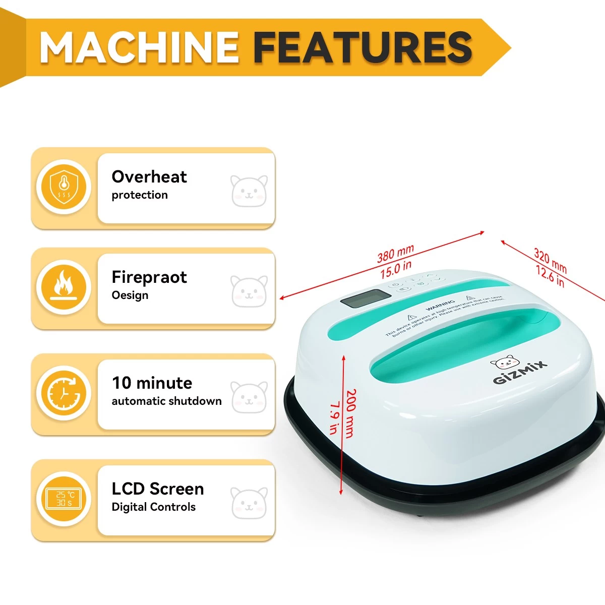 Gizmix GP-4 Mini Press Press Machine-22,5*22,5 cm