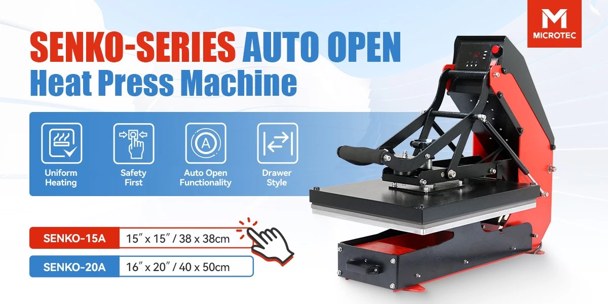 Senko-15A Auto Open Heat Press Machine 15x15 