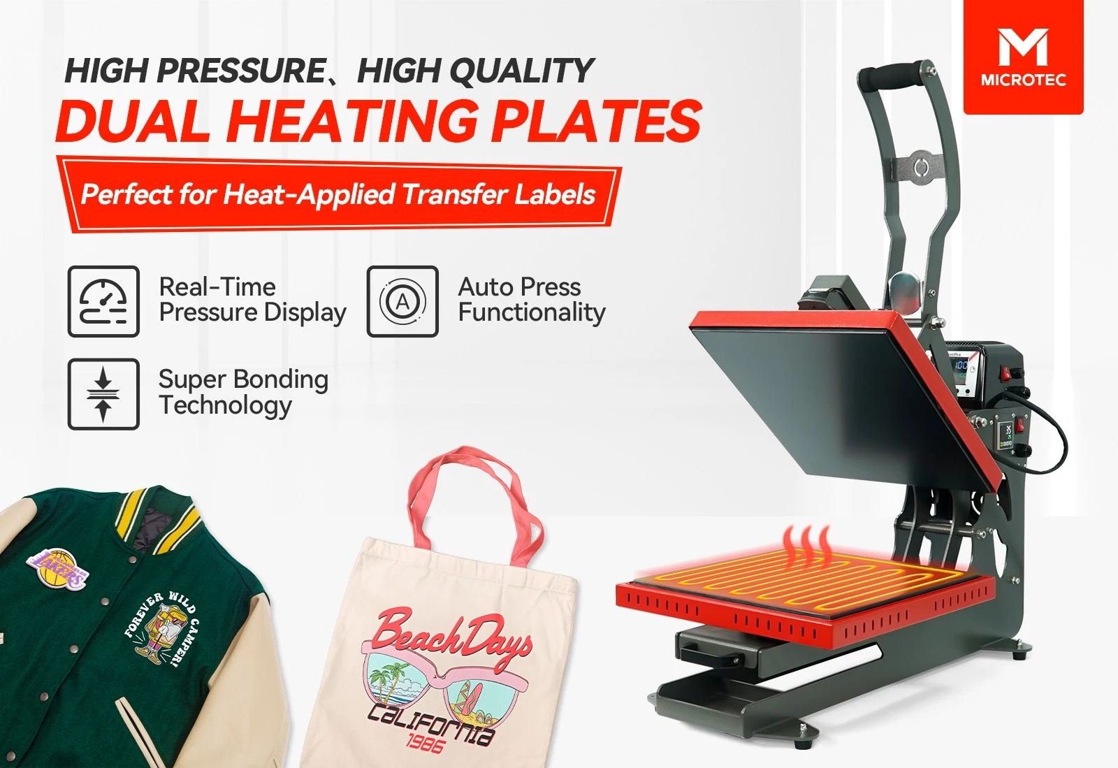 Pressa di calore ad apertura automatica RHP con piastra inferiore completamente filettabile (16″×24″)