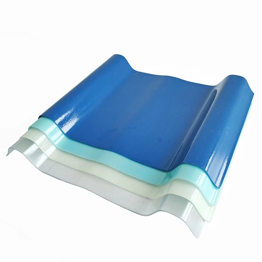 China Corrugated Profile Transparent Skylight Fiberglass Reinforced Polyester GRP FRP Roofing Sheet manufacturer