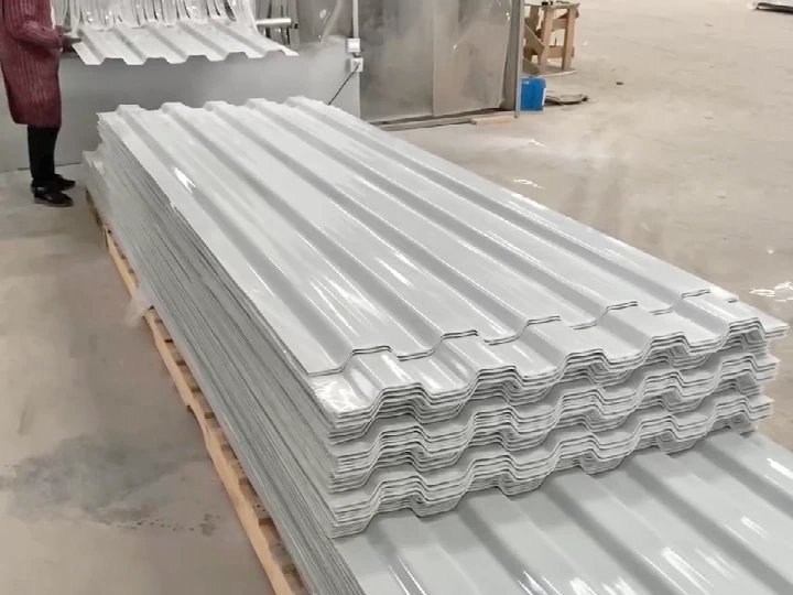 Grey Colored Opaque Corrugated Fiberglass Reinforced Plastic GRP FRP Sheet For Cooling Tower Wall Panels