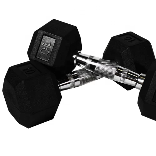 Factory Manufacture Wholesale Gym Coated Hex Rubber Dumbbell