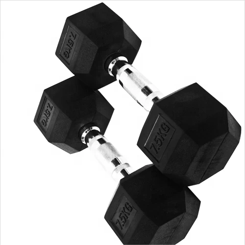 Factory Manufacture Wholesale Gym Coated Hex Rubber Dumbbell