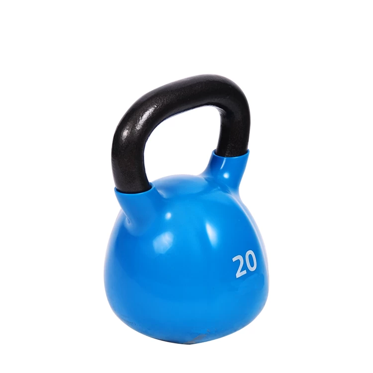 gym fitness competition rubber coated cast iron dipped colorful vinyl kettlebell