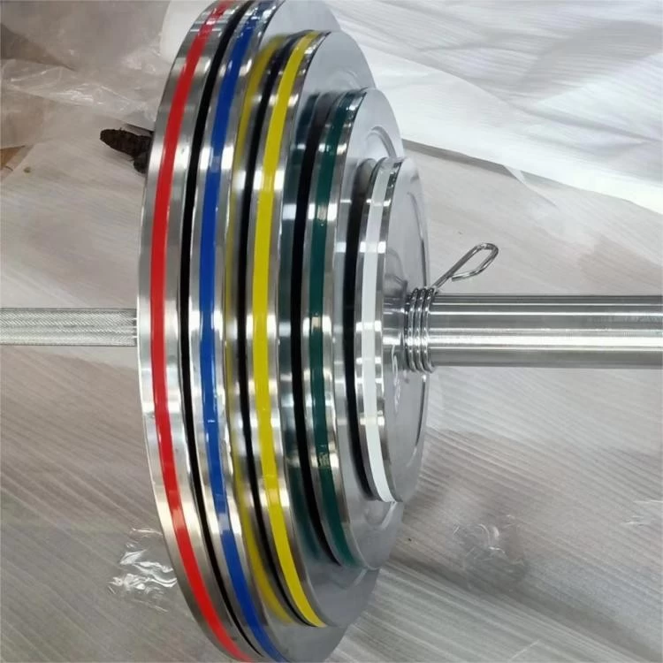 Athletic ultra-thin barbell bumper plate electroplating bumper plate