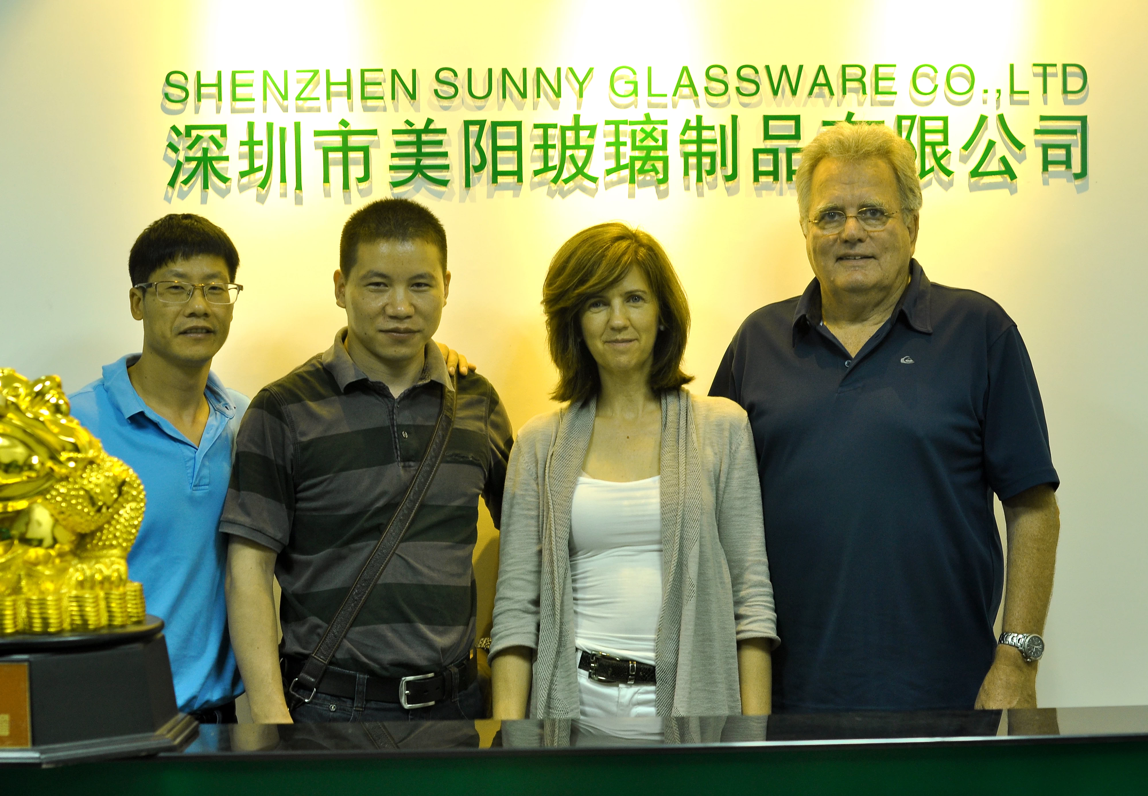 Sunny Glassware products and customers stand together