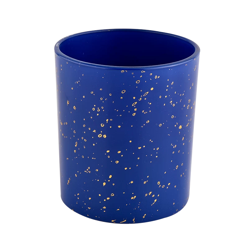 Golden blue luxury empty candle Jars wholesale