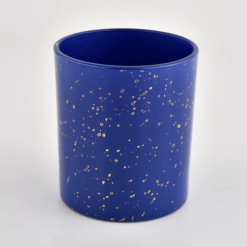 Golden blue luxury empty candle Jars wholesale
